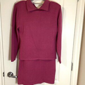 Miss Birgit Vintage Women's 2 Piece Knit Set Skirt & Sweater Size 6 Cotton Blend